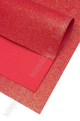 Фоамиран глиттерный А4, перламутровый 2 мм Premium (10 листов) SF-1956, красный №035С