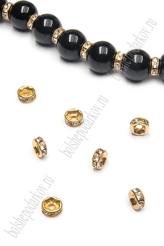 Бусина разделитель с кристаллами 6 мм (100 шт) SF-8139