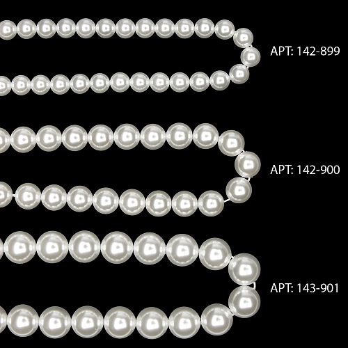 Бусины круглые на нитке 6 мм (SF-8068) жемчуг молочный