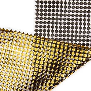 Тесьма-обманка под металл 18 рядов (10 ярд) SF-5796, золото