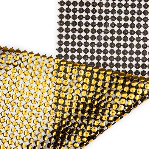 Тесьма-обманка под металл 18 рядов (10 ярд) SF-5796, золото