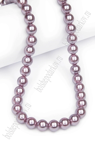 Бусины круглые на нитке 8 мм (SF-8069) жемчуг пенка