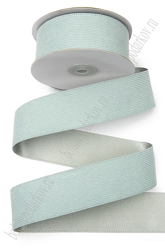Лента вельвет/атлас 3,8 см*10 ярд (SF-7314) пыльно-аквамариновый