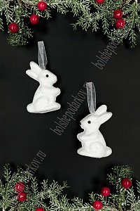 Новогодние украшения &quot;Зайчики&quot; 5*7,5 см (2 шт) SF-7550, №1