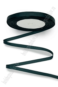 Лента репсовая 0,6 см*20 ярд &quot;1 сорт&quot; (10 бобин) SF-1722, темно-зеленый №0159