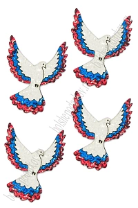 Лазерная вырубка из кожзама "Голубь" 4,5*6 см (10 шт) №22, несклеенная