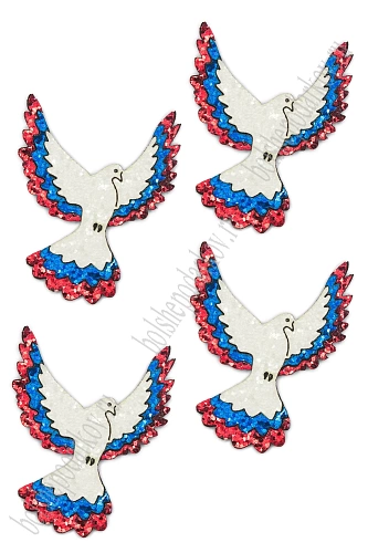 Лазерная вырубка из кожзама &amp;quot;Голубь&amp;quot; 4,5*6 см (10 шт) №22, несклеенная