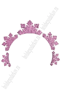 Лазерная вырубка из кожзама &quot;Корона&quot; (5 наборов по 5 штук) сиреневый, несклеенная