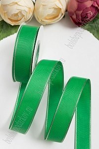Лента репсовая с люрексом 2,5 см*20 ярд (SF-5828) зеленый №19