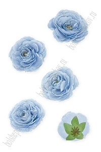 Головки цветов &quot;Пион&quot; 7 см (5 шт) SF-7874, голубой