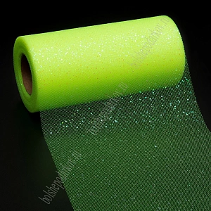 Фатин с блестками 15 см*25 ярд (SF-604) лаймовый №29