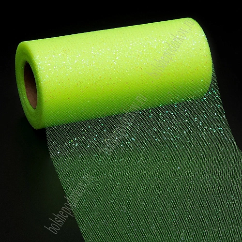 Фатин с блестками 15 см*25 ярд (SF-604) лаймовый №29