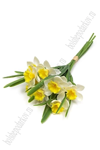 Веточка декоративная 31 см "Нарцисс" (SF-8135) белый №1