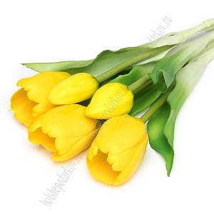 Веточка декоративная 33 см, 31 см "Тюльпан" (5 шт) SF-8137, желтый