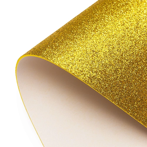 Фоамиран глиттерный самоклеющ. А4 (10 листов) SF-1957, золото №008А