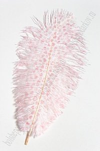 Перо декоративное 23*10 см &quot;Сердечки&quot; красные