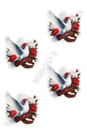 Кабошон-вырубка &amp;quot;9 мая&amp;quot; 3,3*3,3 см (10 шт) SF-5946, №40