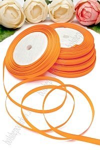 Лента репсовая 0,6 см*20 ярд &quot;1 сорт&quot; (10 бобин) SF-1722, оранжевый №24