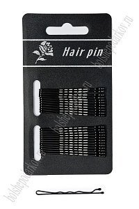 Невидимки для волос на блистере 5 см (24 шт) SF-7410, черный