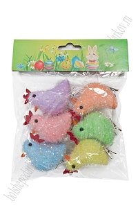 Пасхальный декор "Курочки" 6 см (6 шт) SF-7195, №2