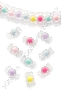 Бусины декоративные 16 мм "Конфетки" (500 гр) SF-7282, ассорти