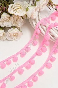 Тесьма с помпонами 20 ярд (SF-118-1) розовый