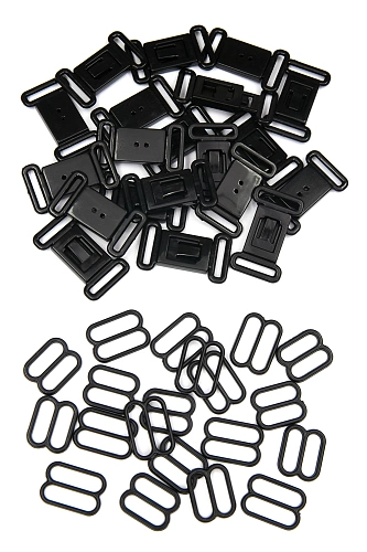 Набор фурнитуры для галстука-бабочки (20+10+10 шт) SF-8110, черный