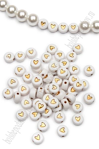 Бусины круглые "Сердечки" 7 мм (500 гр) SF-7263, №2