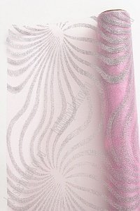 Органза 48 см*5 ярд "Узоры с глиттером" (SF-769-2) светло-розовый Органза 48 см*5 ярд "Узоры с глиттером" (SF-769-2) светло-розовый