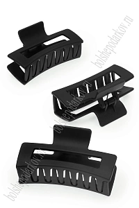 Крабики для волос матовые 8,5*4,5 см (12 шт) SF-7980, черный