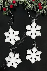 Новогодние украшения &quot;Снежинки&quot; 7,5 см (4 шт) SF-7550, №1