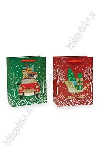Пакет &quot;Новогодний&quot; 18*23*10 см (12 шт) SF-7567, микс №39