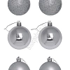 Набор новогодних шаров 6 см (12 шт) SF-7334, серебро №3