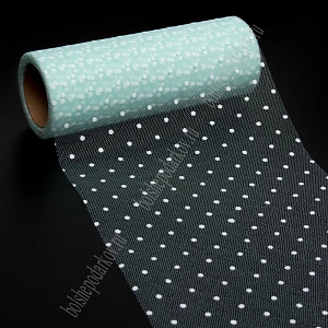 Фатин в горошек 15 см*10 ярд (SF-2941) светло-аквамариновый №47