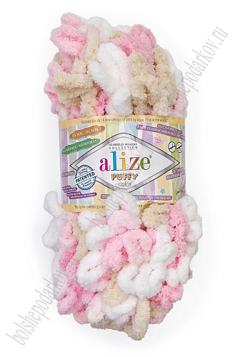 Пряжа &amp;quot;Puffy color&amp;quot; 100г*9м (5 шт) №6046 мультиколор