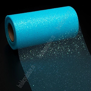 Фатин с блестками  15 см*25 ярд (SF-604) голубой №27