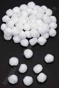 Помпоны 25 мм (100 шт) SF-1166, белый