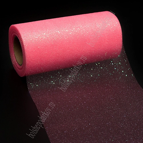 Фатин с блестками 15 см*25 ярд (SF-604) коралловый №43