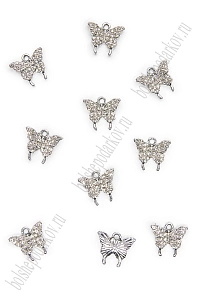 Подвеска металл &quot;Бабочка&quot; (10 шт) SF-7343, серебро