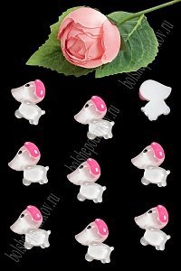 Кабошон "Щенок" (50 шт) SF-5720, белый