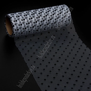 Фатин в горошек 15 см*10 ярд (SF-2941) белый/черный