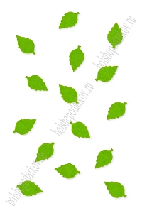 Лазерная вырубка из фетра &quot;Листик&quot; 1,5 см (20 шт) салатовый №933/2