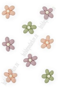 Кабошон "Цветочек" 2*2,5 см (30 шт) SF-7346, ассорти №9
