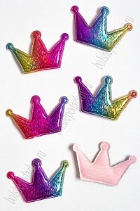 Патч голографик &quot;Корона&quot; 4,5*6,8 см (10 шт) SF-2974, №6
