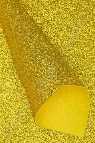 Фетр с блестками 2 мм (10 листов) SF-1954, светлое золото №003