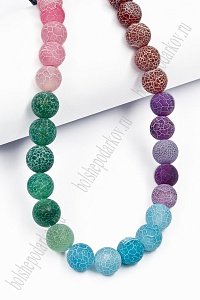 Бусины круглые на леске 10 мм (SF-7592) африканский агат микс