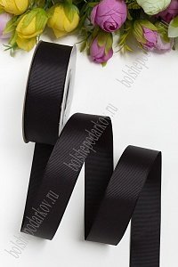 Лента репсовая 2,5 см*20 ярд &quot;1 сорт&quot; (SF-1348) черный №39