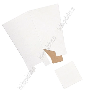 Коробка переноска для цветов XL (с дном) 27*38*50 см, крафт-белый