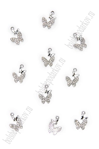 Подвеска металл &quot;Бабочка №2&quot; (10 шт) SF-7343, серебро