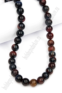 Бусины круглые на нитке 8 мм (SF-7591) тигровый глаз микс №1